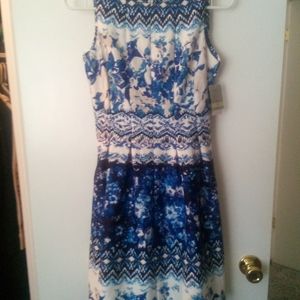 Women's blue & white short dress